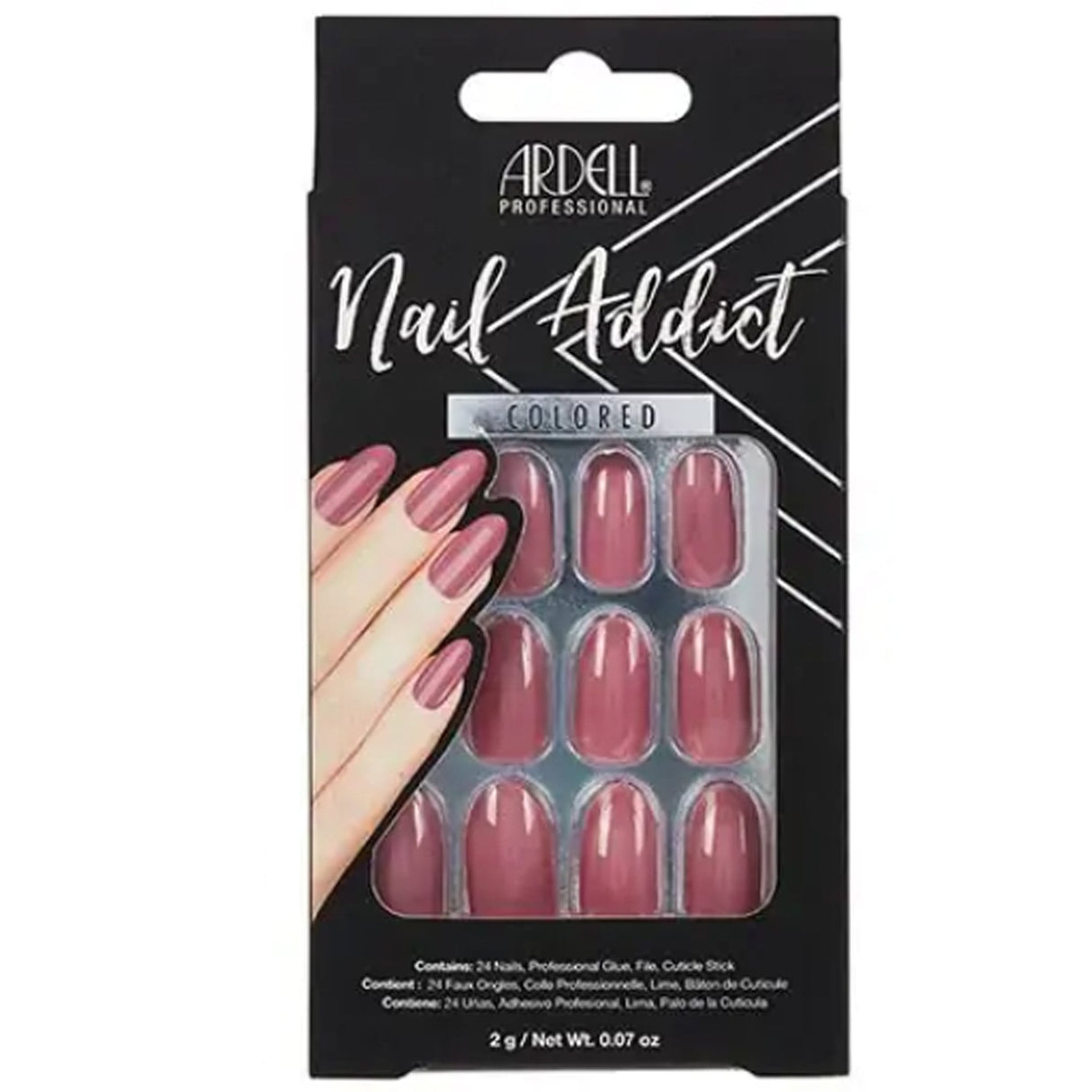 Nail Addict Solid False Nails - Sweet Pink (24 Nails) (63833)