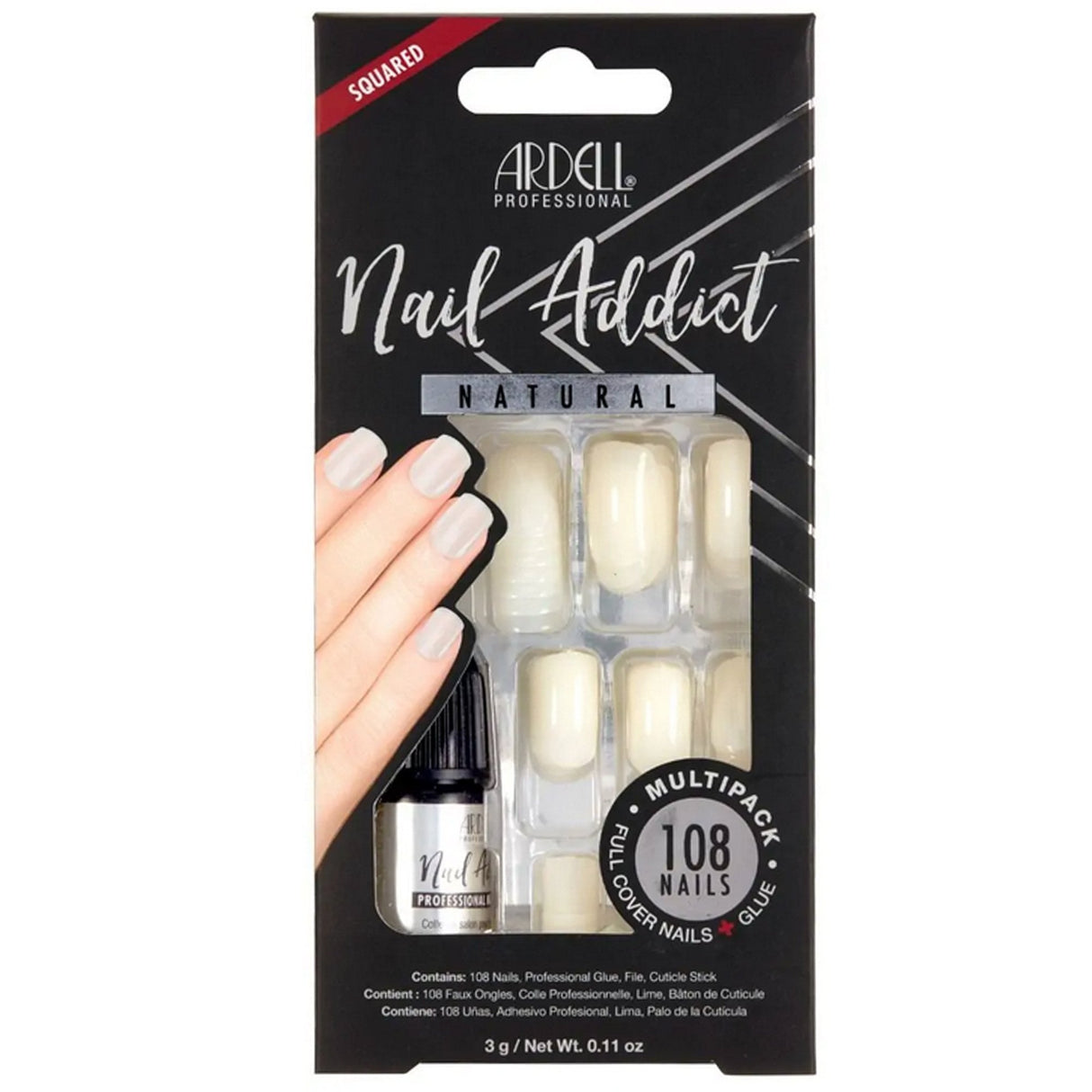 Nail Addict Natural False Nails - Squared Multipack (108 Nails) (63857)