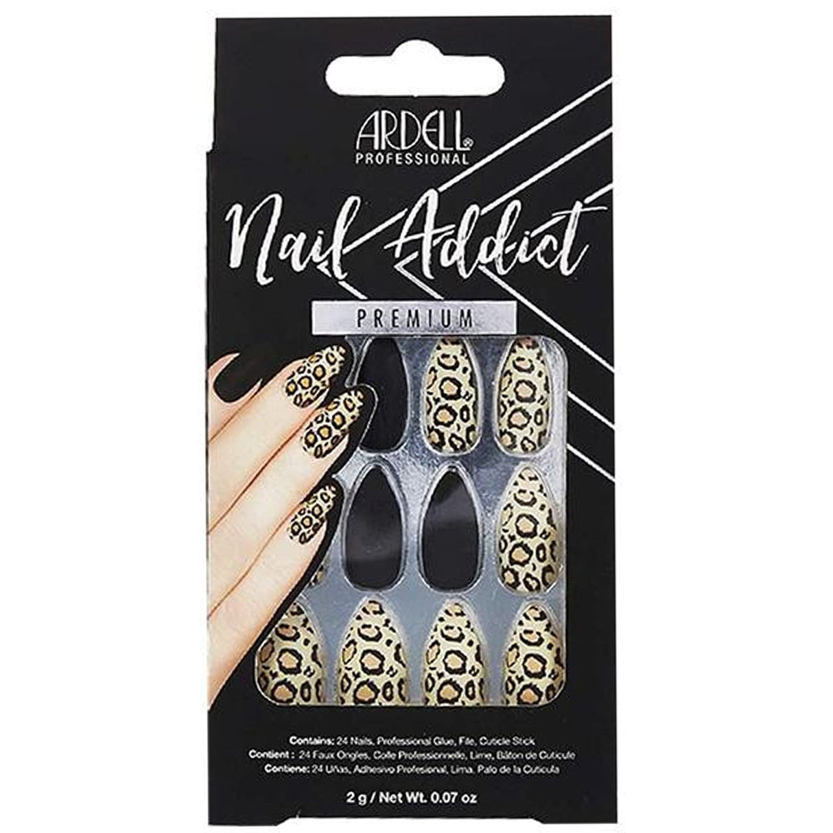 Nail Addict Premium False Nails - Black Leopard (24 Nails) (63835)