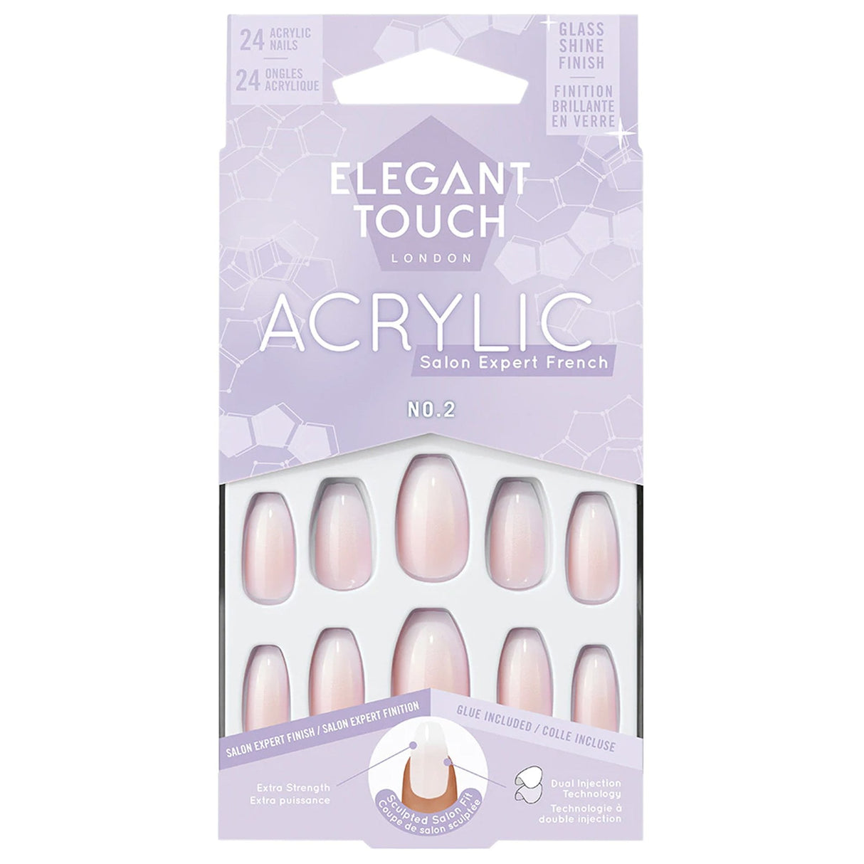 Long Wearing False Nails - French Acrylic No.2 (4022796)