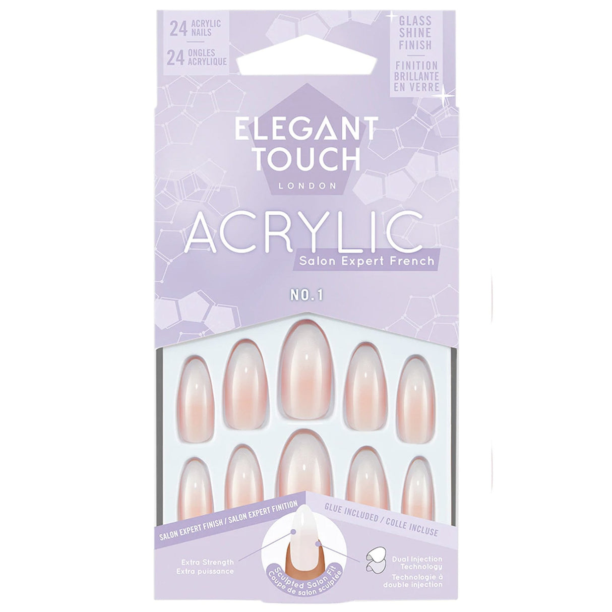 Long Wearing False Nails - French Acrylic No.1 (4022795)