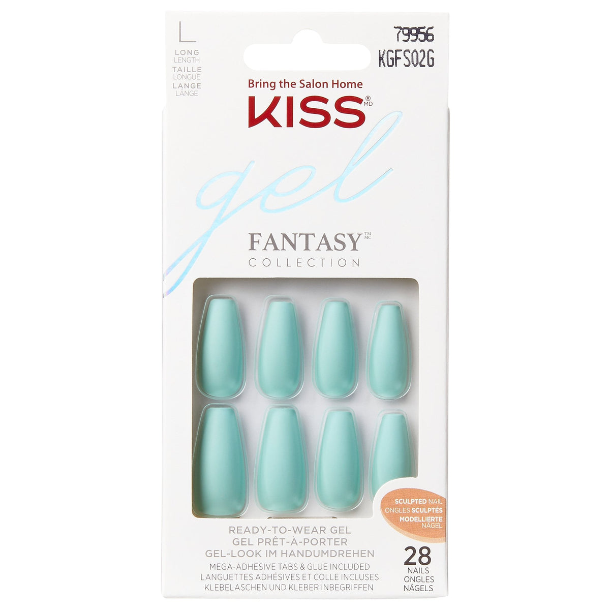 Gel Fantasy Sculpted False Nails - Back It Up (28 Nails & Adhesive 2g)