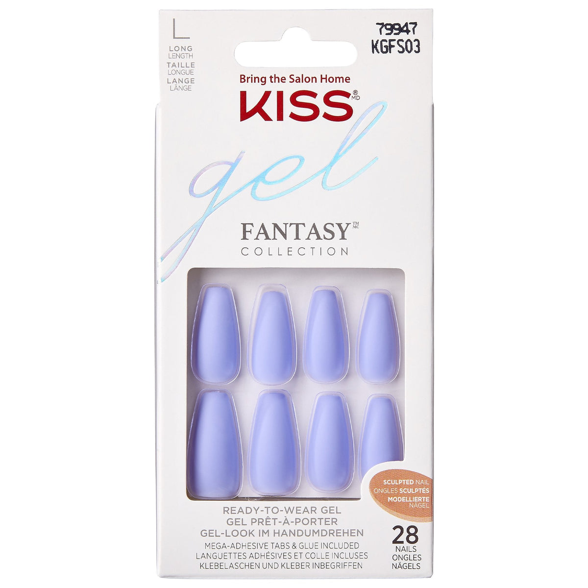 Gel Fantasy Sculpted False Nails - Night After (28 Nails & Adhesive 2g)