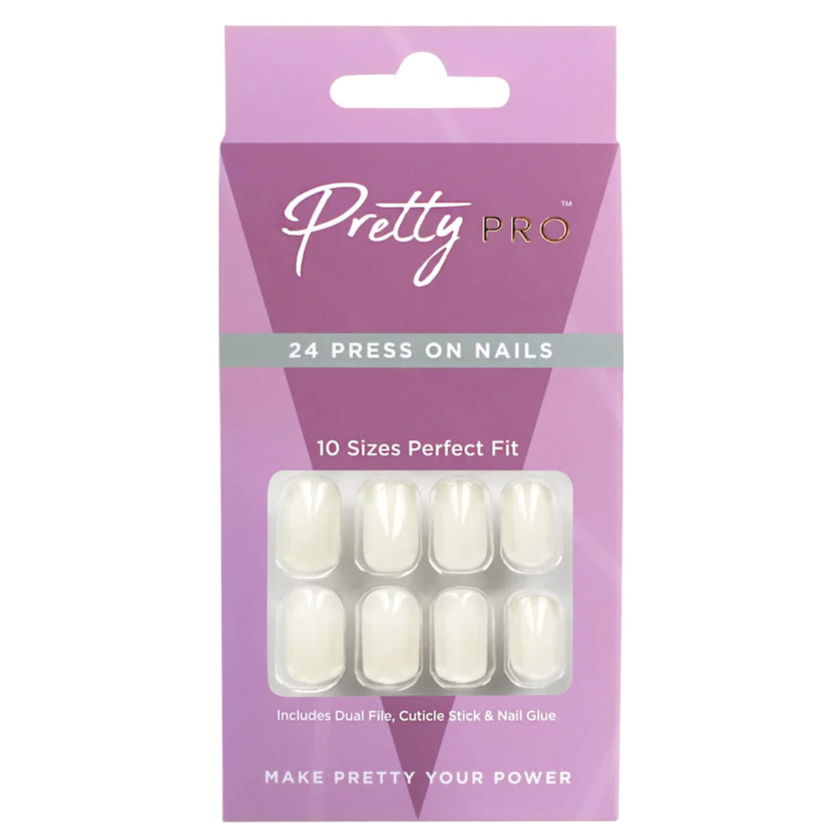 Reusable Press On False Nails - Like A Swan (24pcs)