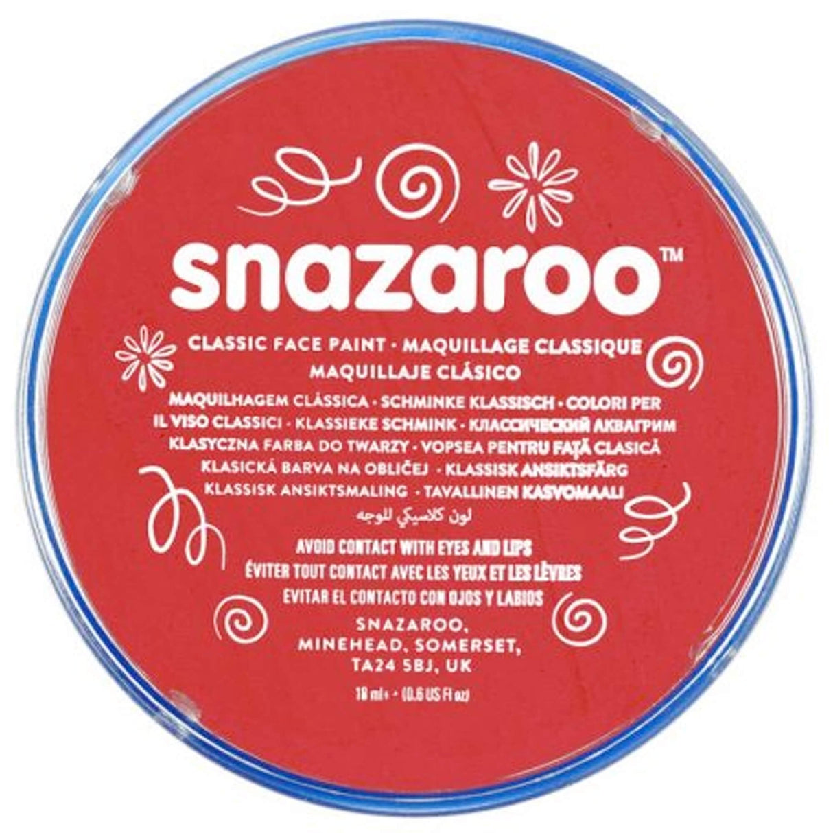 Water Based Face & Body Paint - Bright Red 18ml