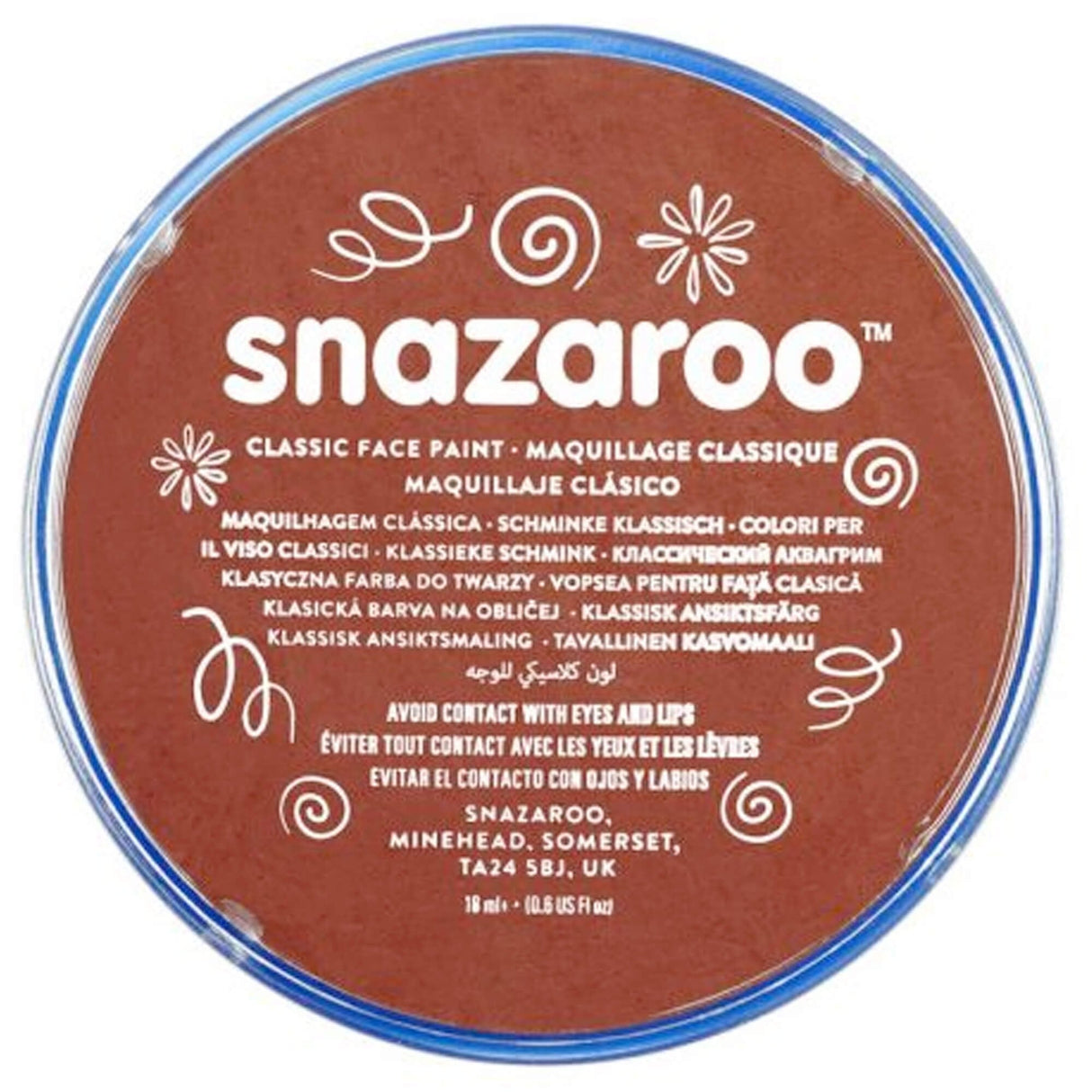 Water Based Face & Body Paint - Rust Brown 18ml