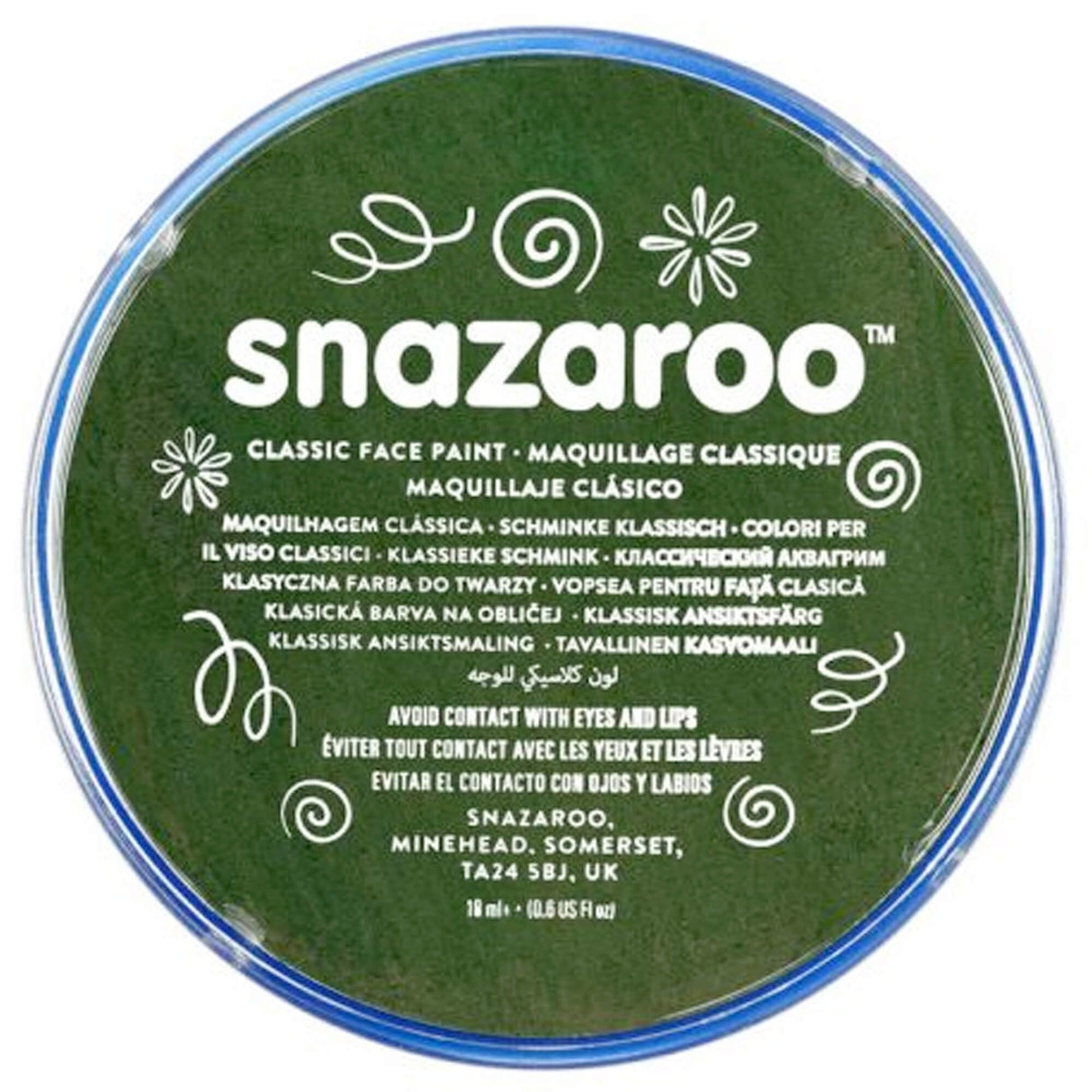 Water Based Face & Body Paint - Dark Green 18ml