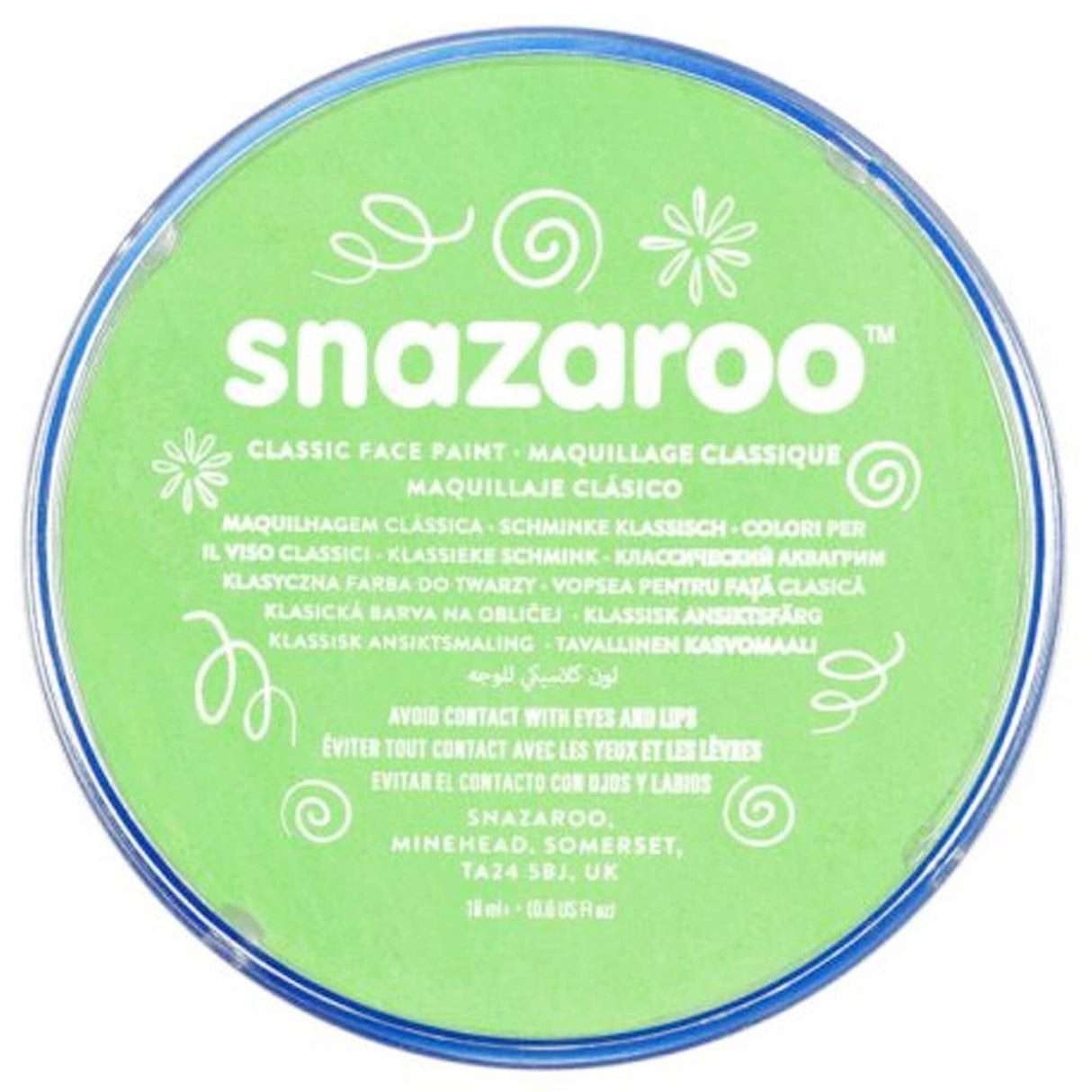 Water Based Face & Body Paint - Lime Green 18ml