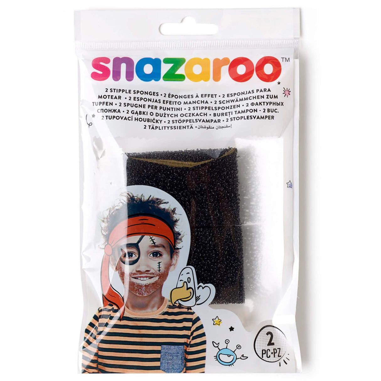 Black Face Paint Sponges - Stipple x2