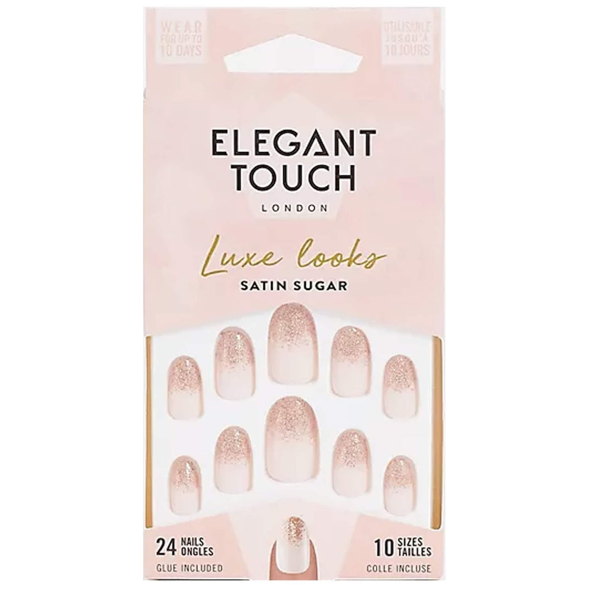 Long Wearing False Nails - Luxe Looks - Satin Sugar (OA4022825)