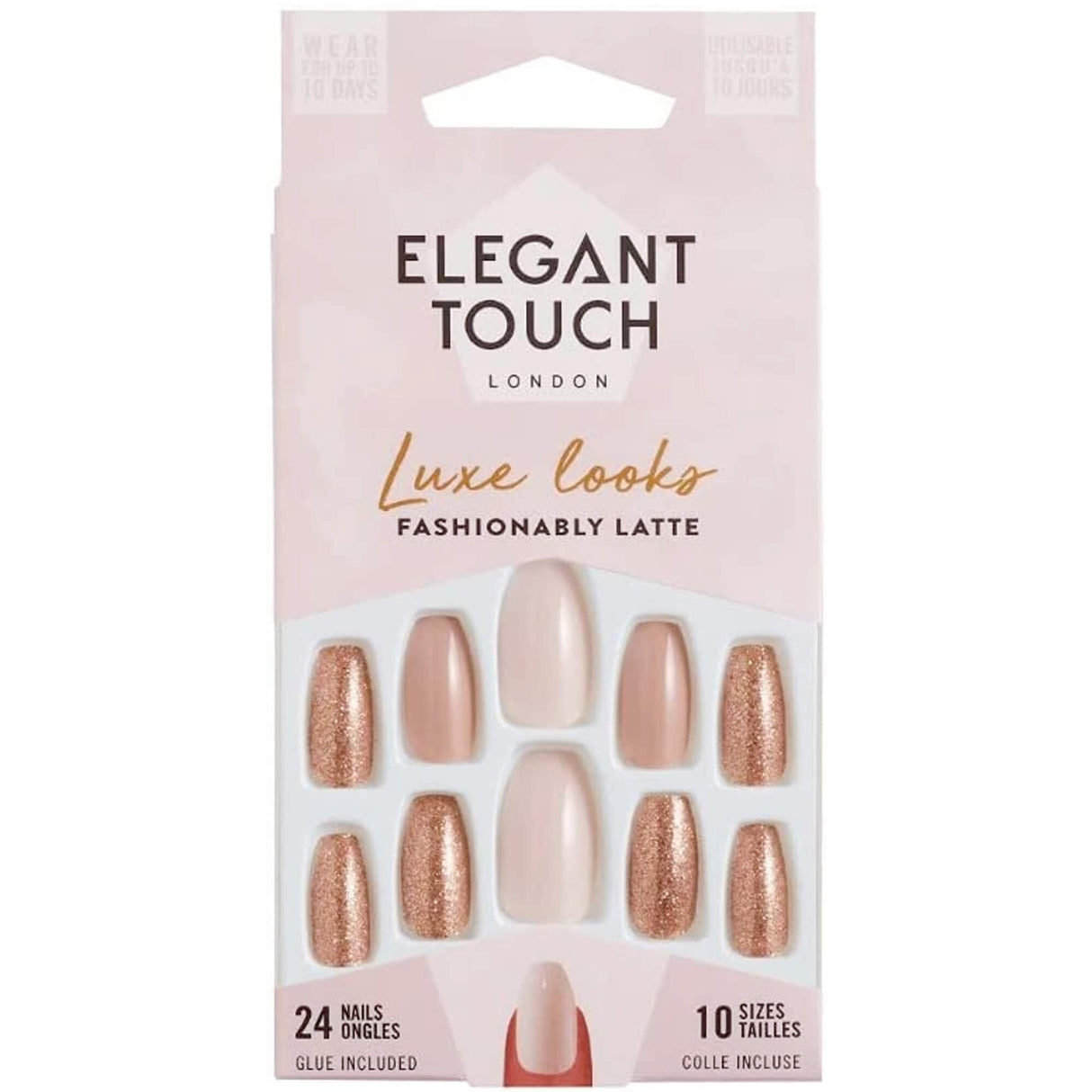 Long Wearing False Nails - Luxe Looks - Fashionably Latte (OA4022826)