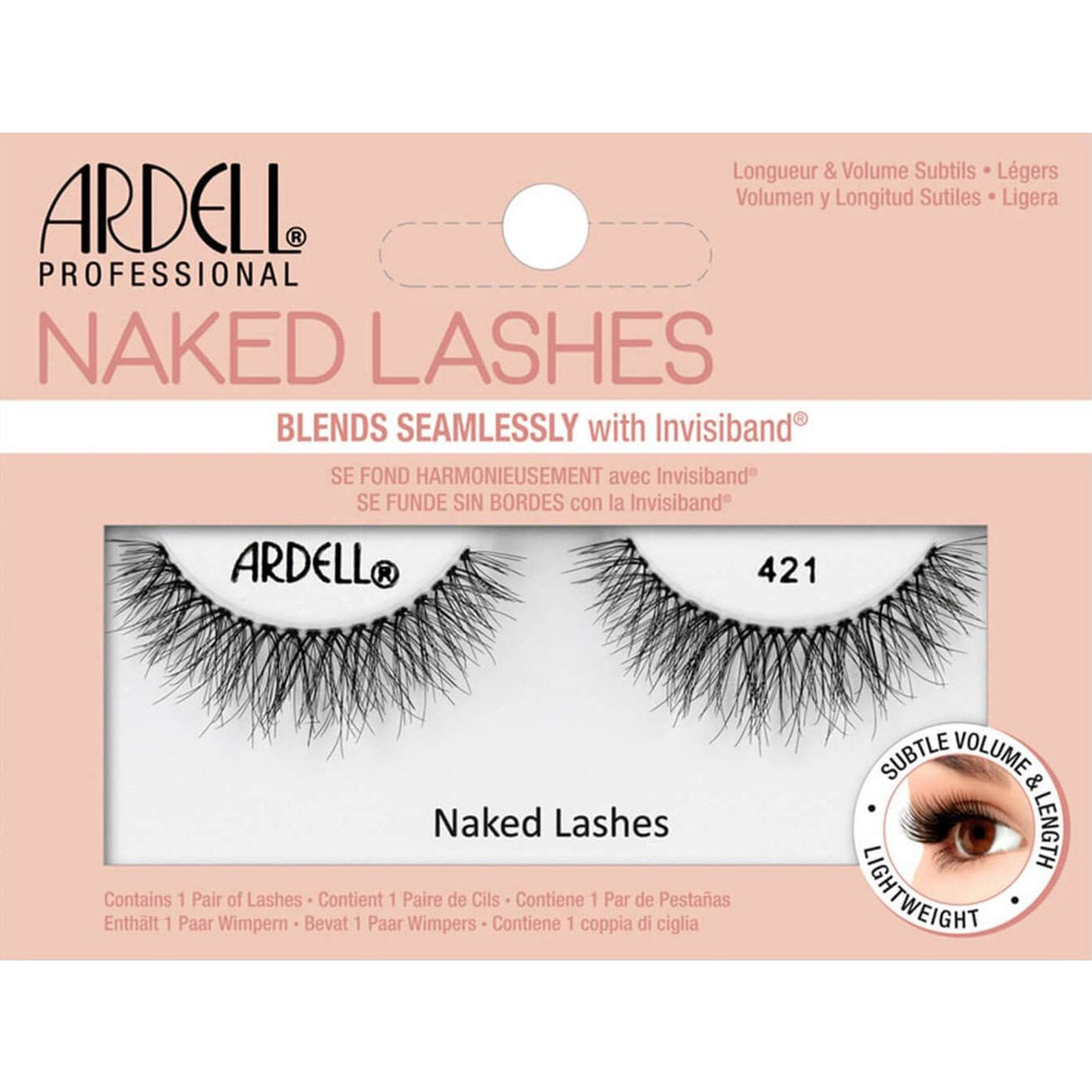 Naked False Strip Eyelashes - Subtle Volume & Length (421) (70476)