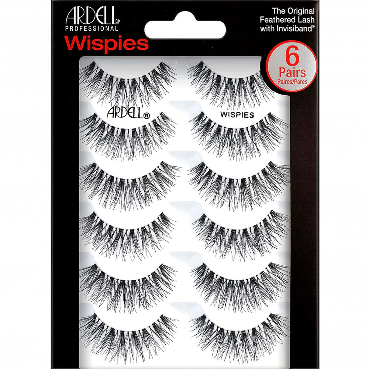 Natural False Eyelashes - Wispies - Black (Pack Of 6) (65850.2)