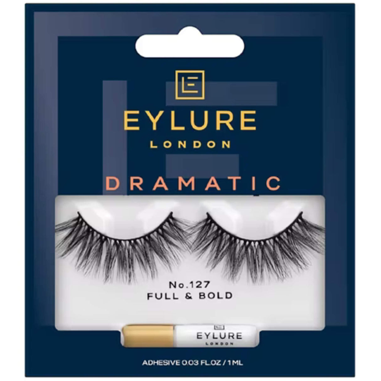 False Eyelashes - Dramatic Double-Layered - No. 127 (Adhesive Included 1ml)(OA7050)