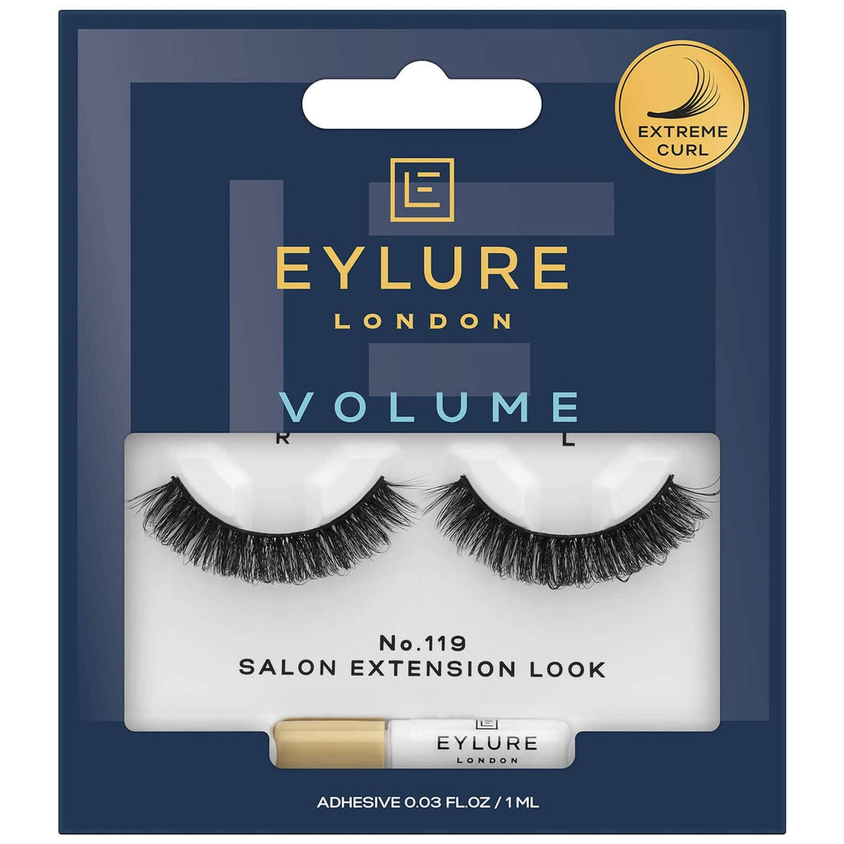 Volume False Eyelashes - Salon Extension Look - No 119 (Adhesive Included 1ml)(OA70533)