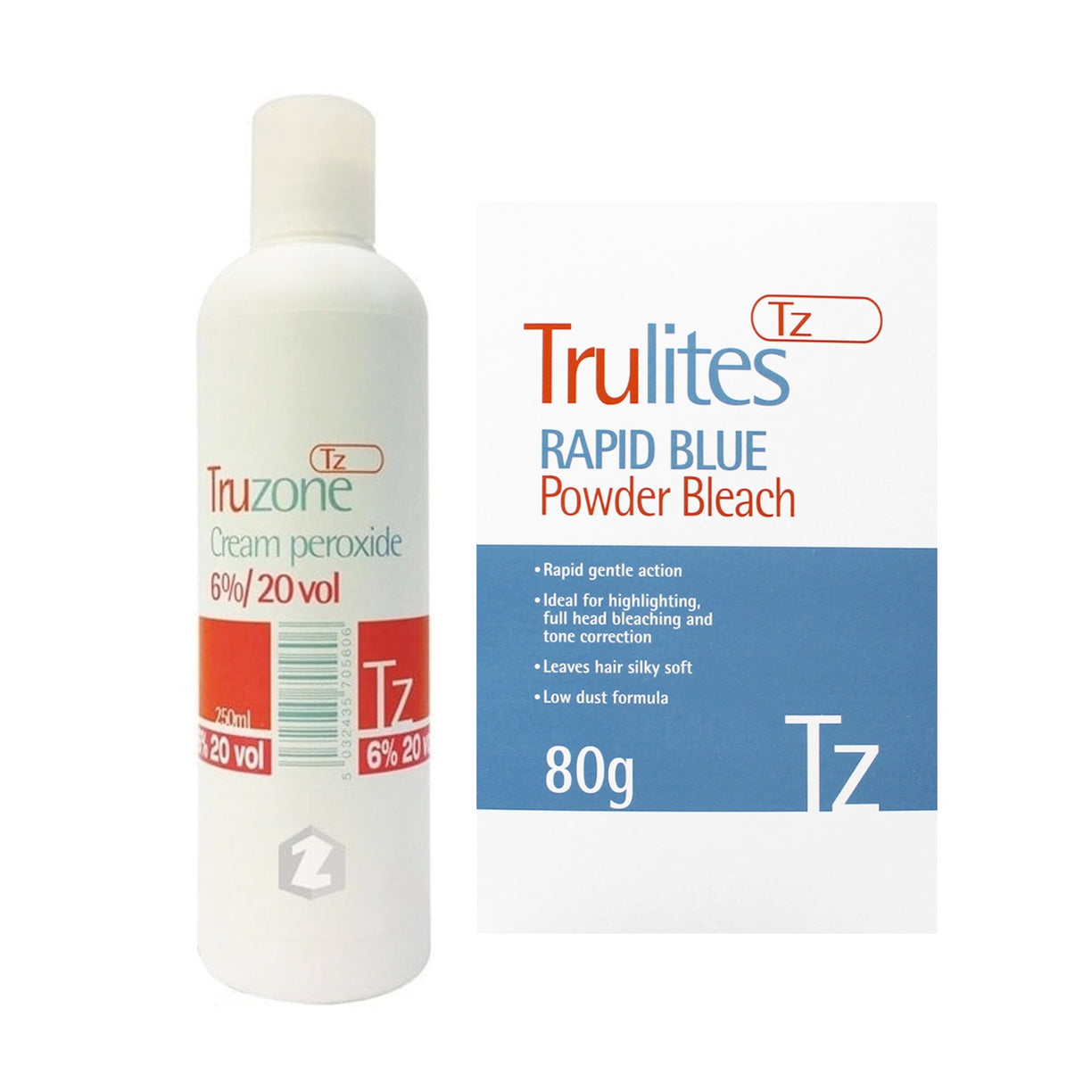 Trulites Rapid Blue Powder Bleach (80g) & 6%/20vol Cream Peroxide
