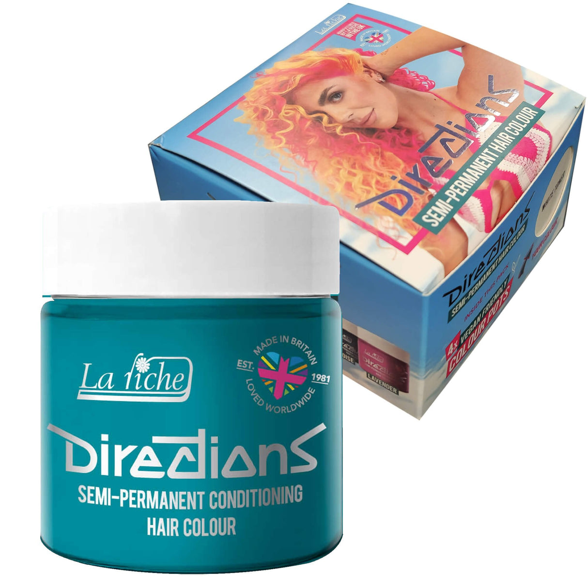 Directions Turquoise Semi-Permanent Conditioning Hair Dye (4 x 100ml)
