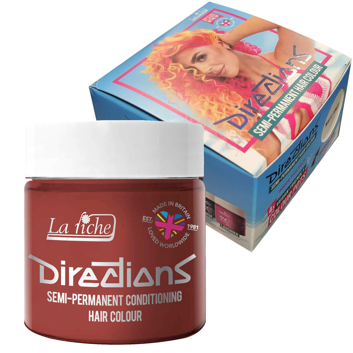 Directions Pillarbox Red Semi-Permanent Conditioning Hair Dye (4 x 100ml)