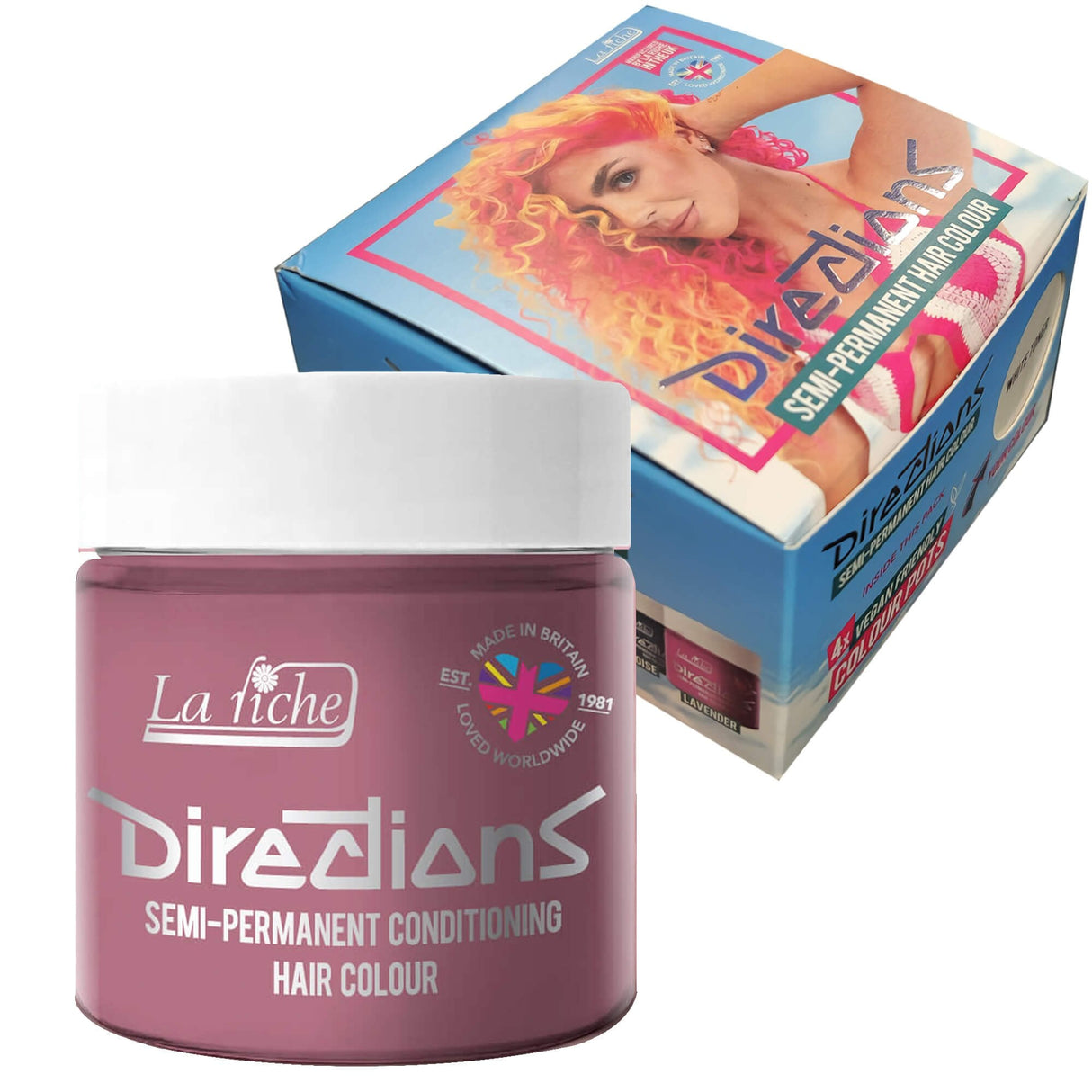 Directions Semi Permanent Hair Dye - Pastel Rose (4 x 88ml)