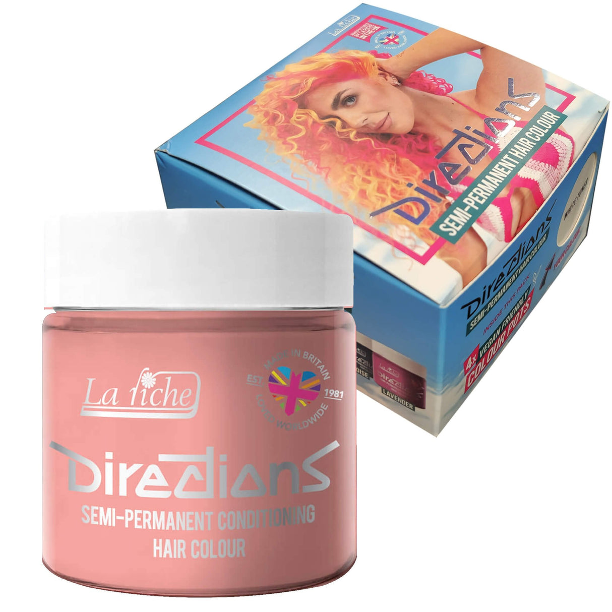 Directions Pastel Pink Semi-Permanent Conditioning Hair Dye (4 x 100ml)