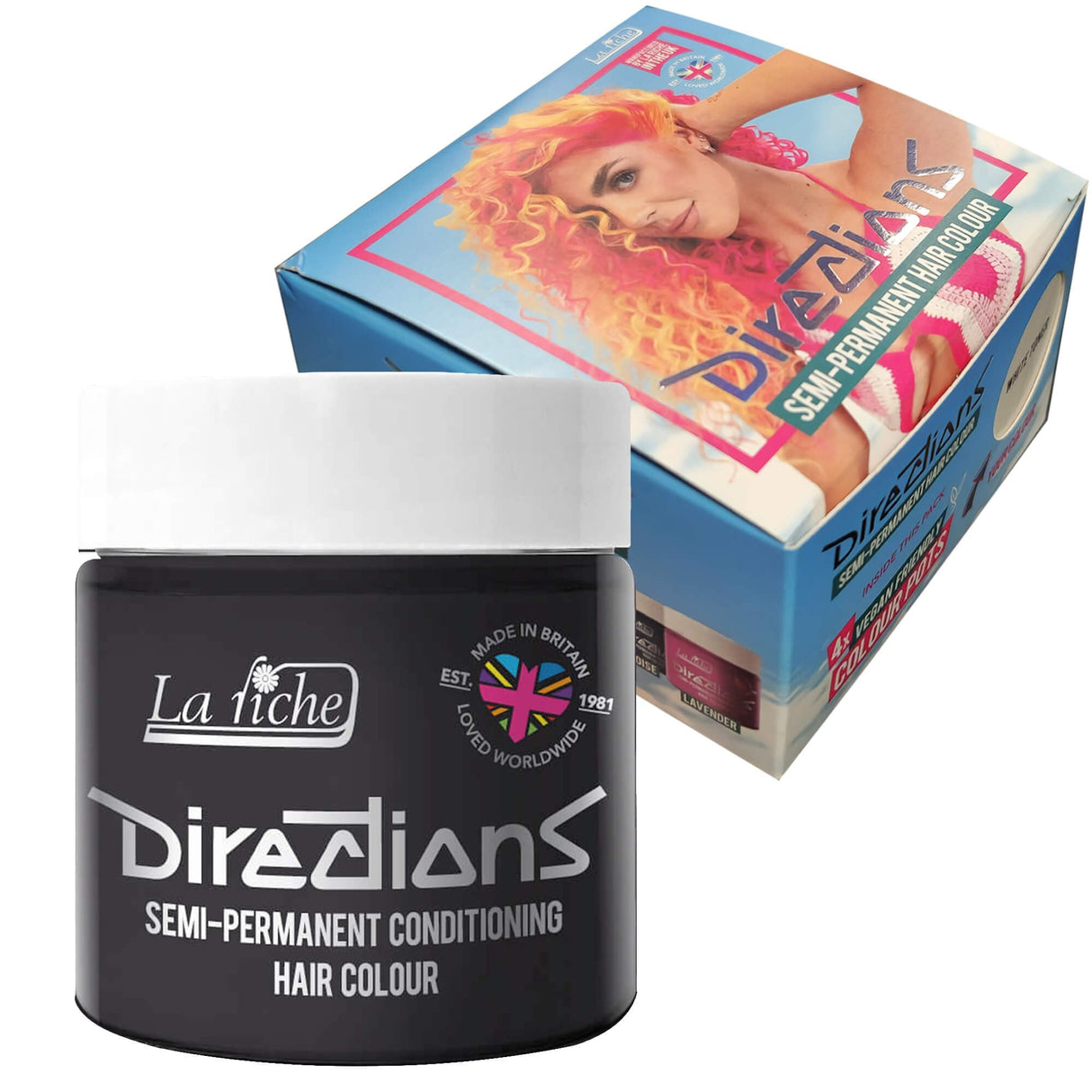 Directions Ebony Semi-Permanent Conditioning Hair Dye (4 x 100ml)