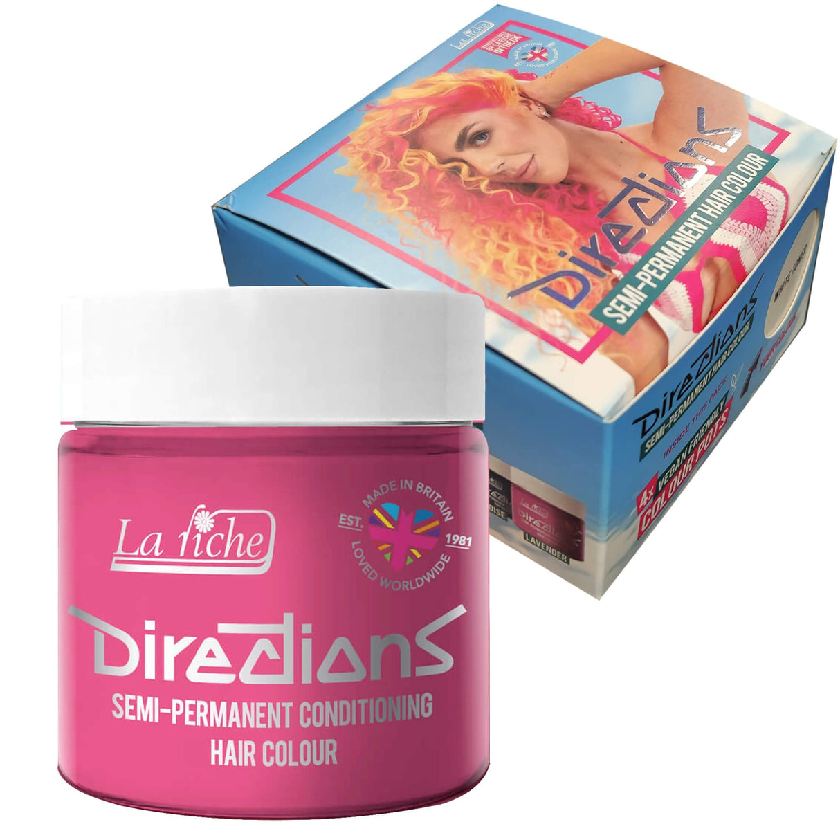 Directions Carnation Pink Semi-Permanent Conditioning Hair Dye (4 x 100ml)