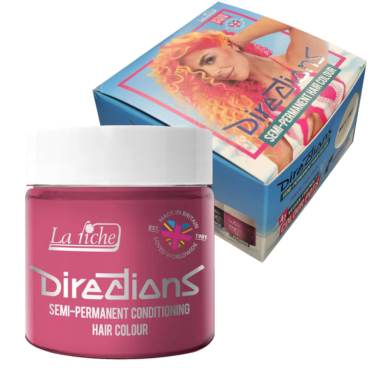 Directions Flamingo Pink Semi-Permanent Conditioning Hair Dye (4 x 100ml)