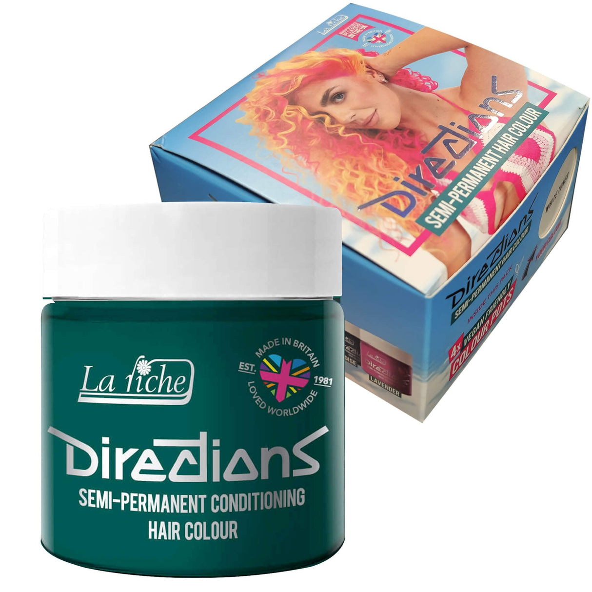 Directions Semi Permanent Hair Dye - Alpine Green (4 x 88ml)