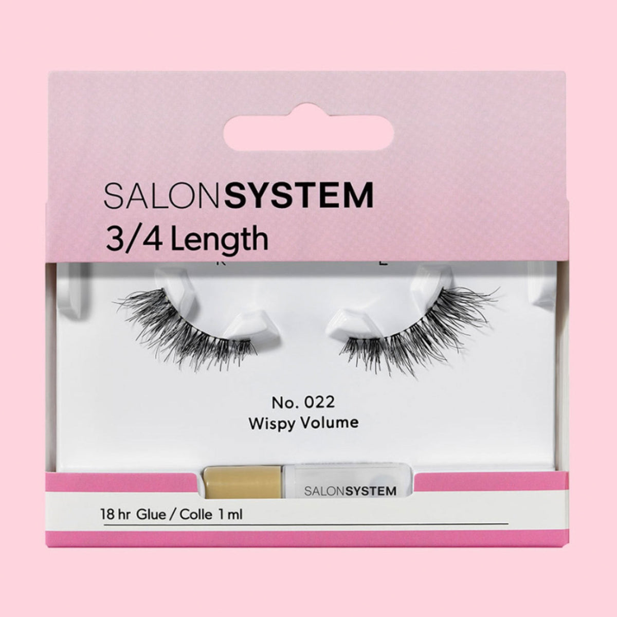 022 3/4 Length Wispy Volume Reusable Eyelashes (Adhesive Included) (0225139)