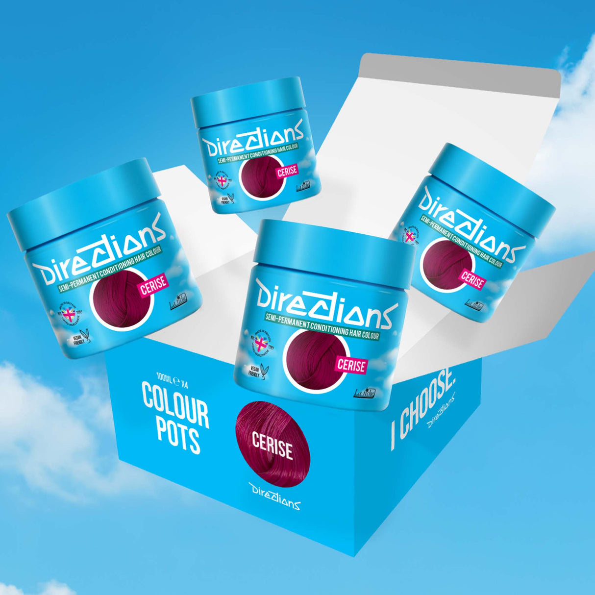 Directions Cerise Semi-Permanent Conditioning Hair Dye (4 x 100ml)