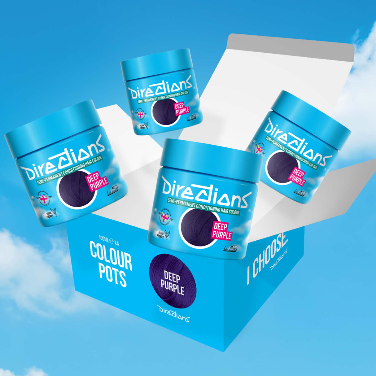 Directions Deep Purple Semi-Permanent Conditioning Hair Dye (4 x 100ml)