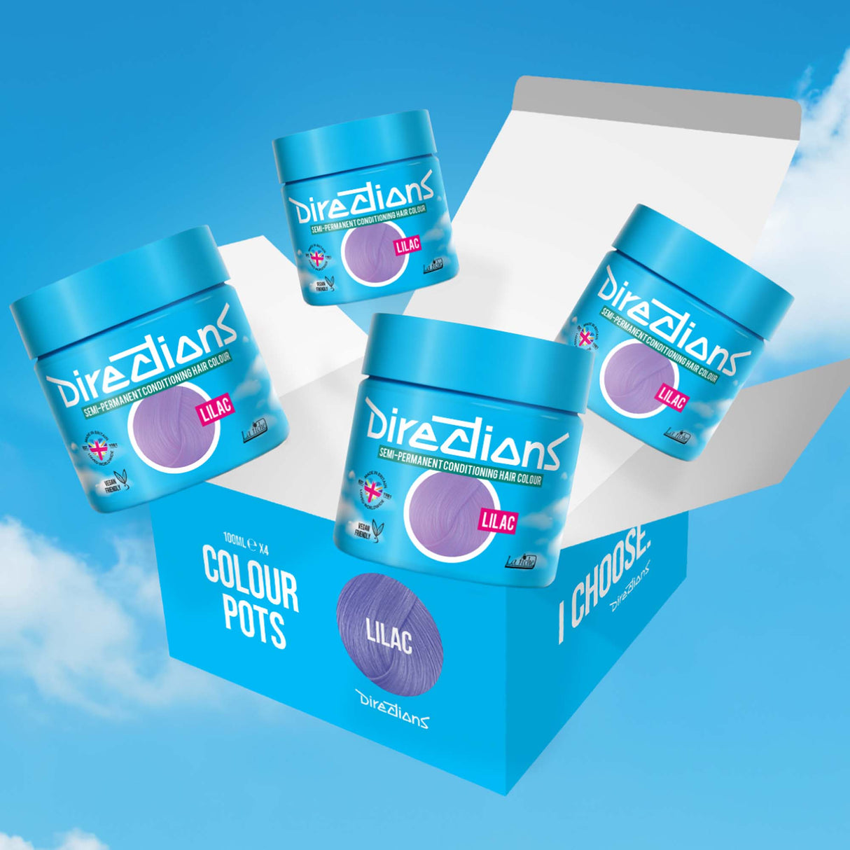 Directions Lilac Semi-Permanent Conditioning Hair Dye (4 x 100ml)