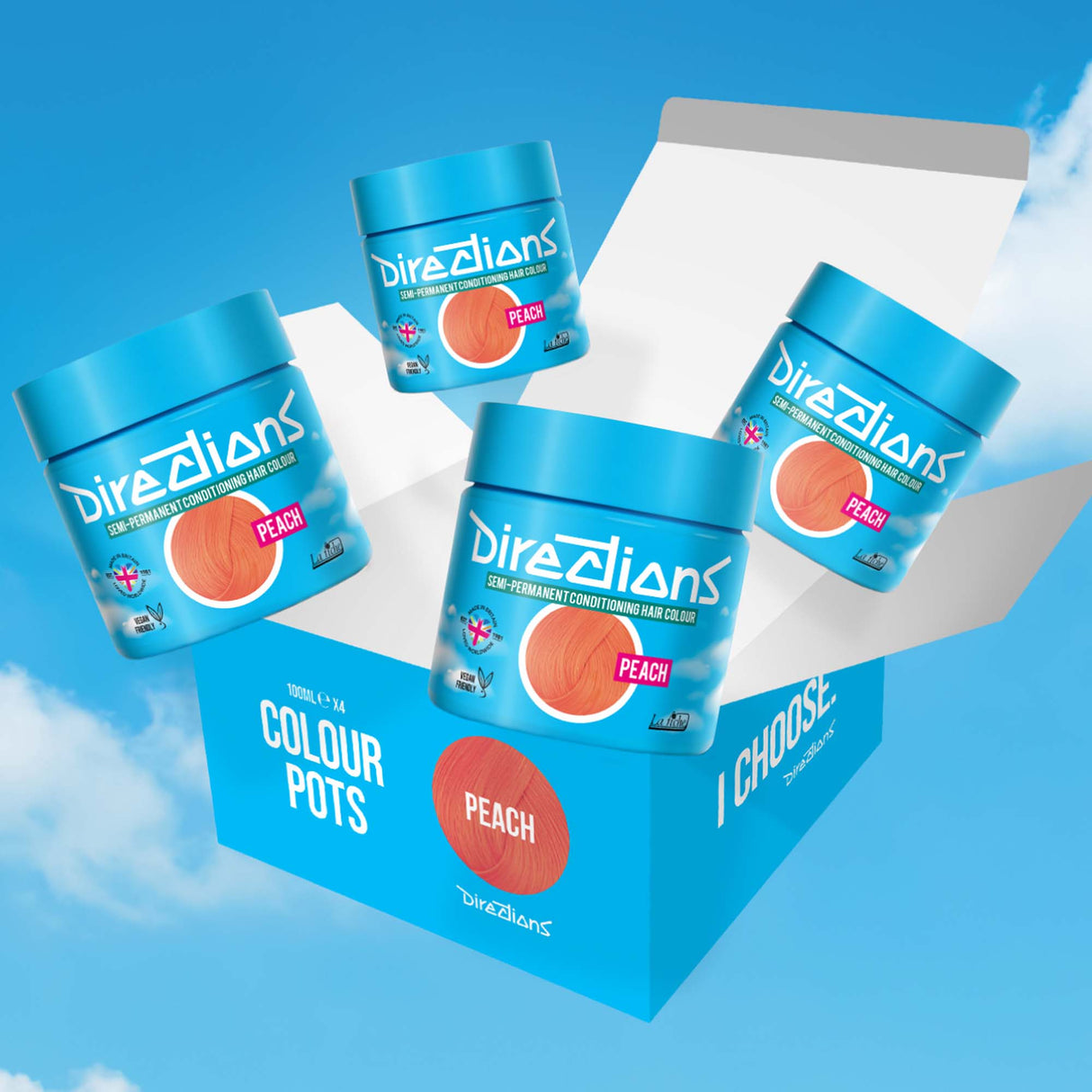 Directions Peach Semi-Permanent Conditioning Hair Dye (4 x 100ml)