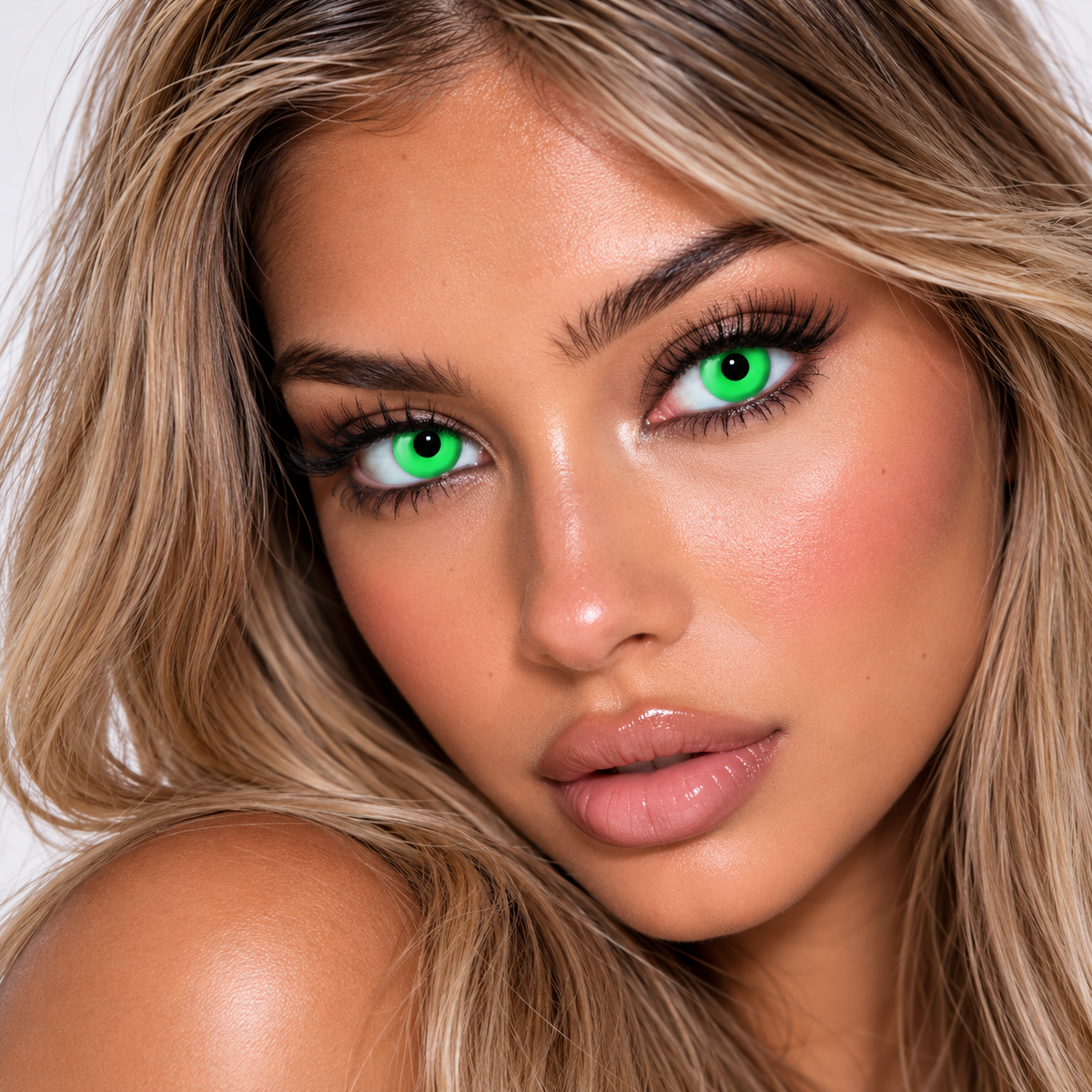 One Day Halloween Contact Lenses - Lime Green