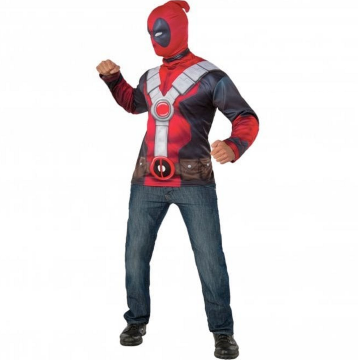 Halloween Fancy Dress Costume Adult - Deadpool Top & Snood