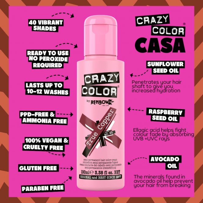 Semi Permanent Hair Dye - True Copper 100ml