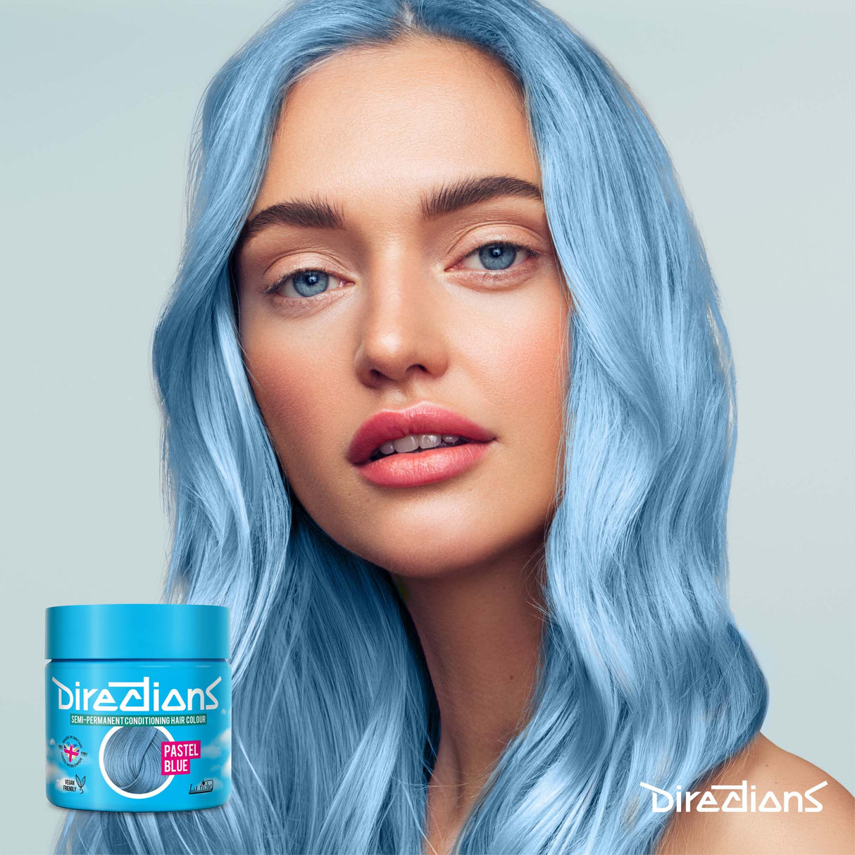 Directions Neon Blue Semi-Permanent Conditioning Hair Dye (4 x 100ml)