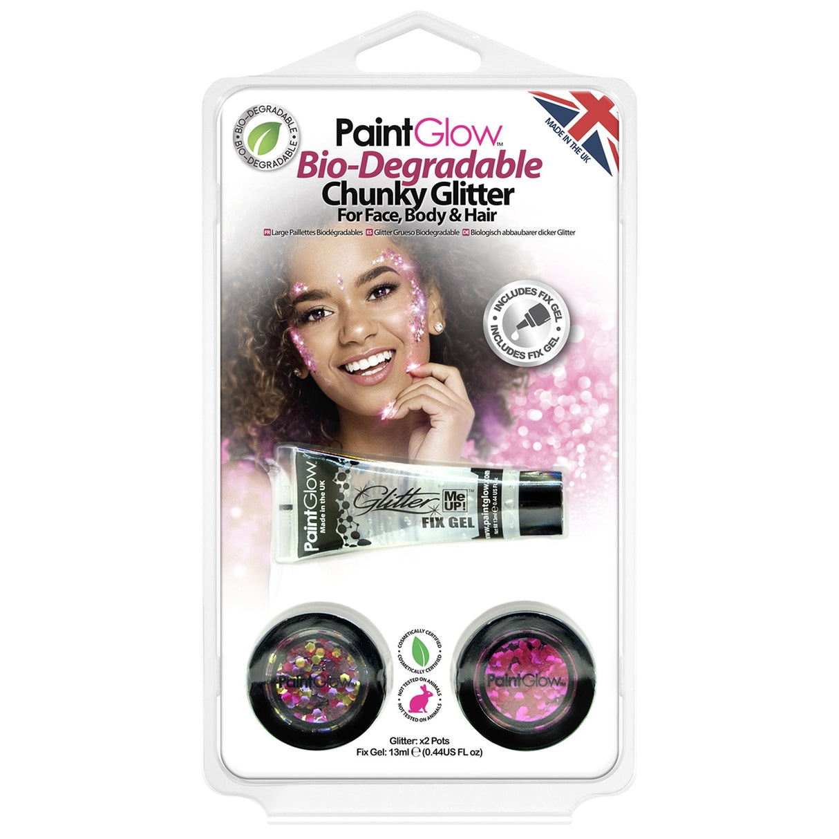 Halloween Fancy Dress Paint Glow Halloween Fancy Dress Accessories - Bio-Degradable Chunky Glitter - Angel Fish & Wild Orchid  - Bio-Degradable Chunky Glitter - Angel Fish & Wild Orchid