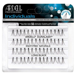 Individual Natural False Eyelashes - Knot Free - Long Black (65054)