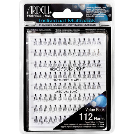 Natural False Eyelashes - Individual Knot Free Flares - Medium Black (61487)
