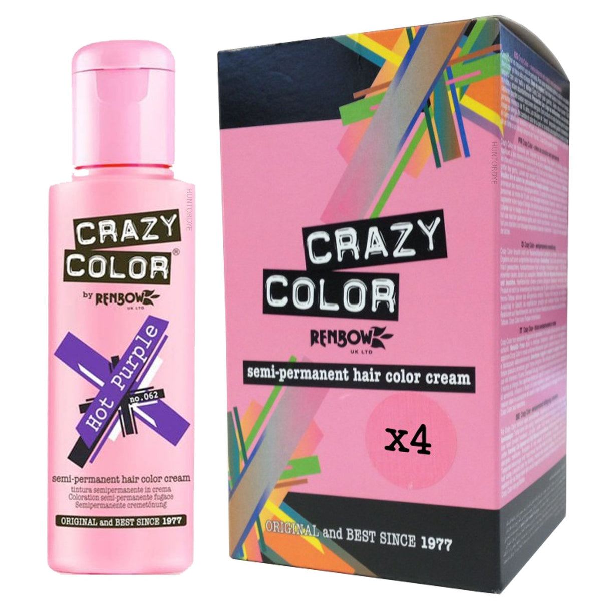 Semi Permanent Hair Dye - Hot Purple (4x 100ml)