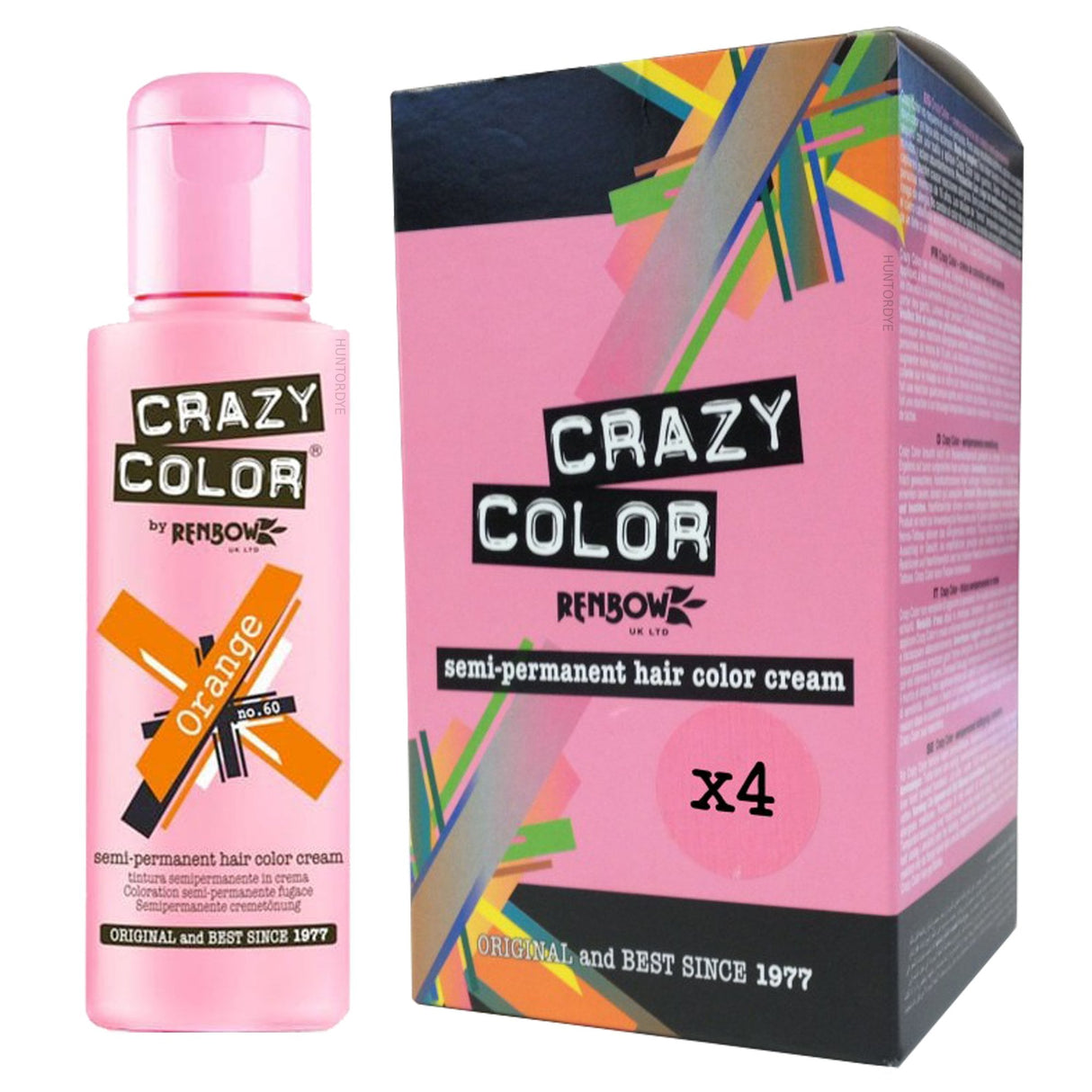 Semi Permanent Hair Dye - Orange (4x 100ml)