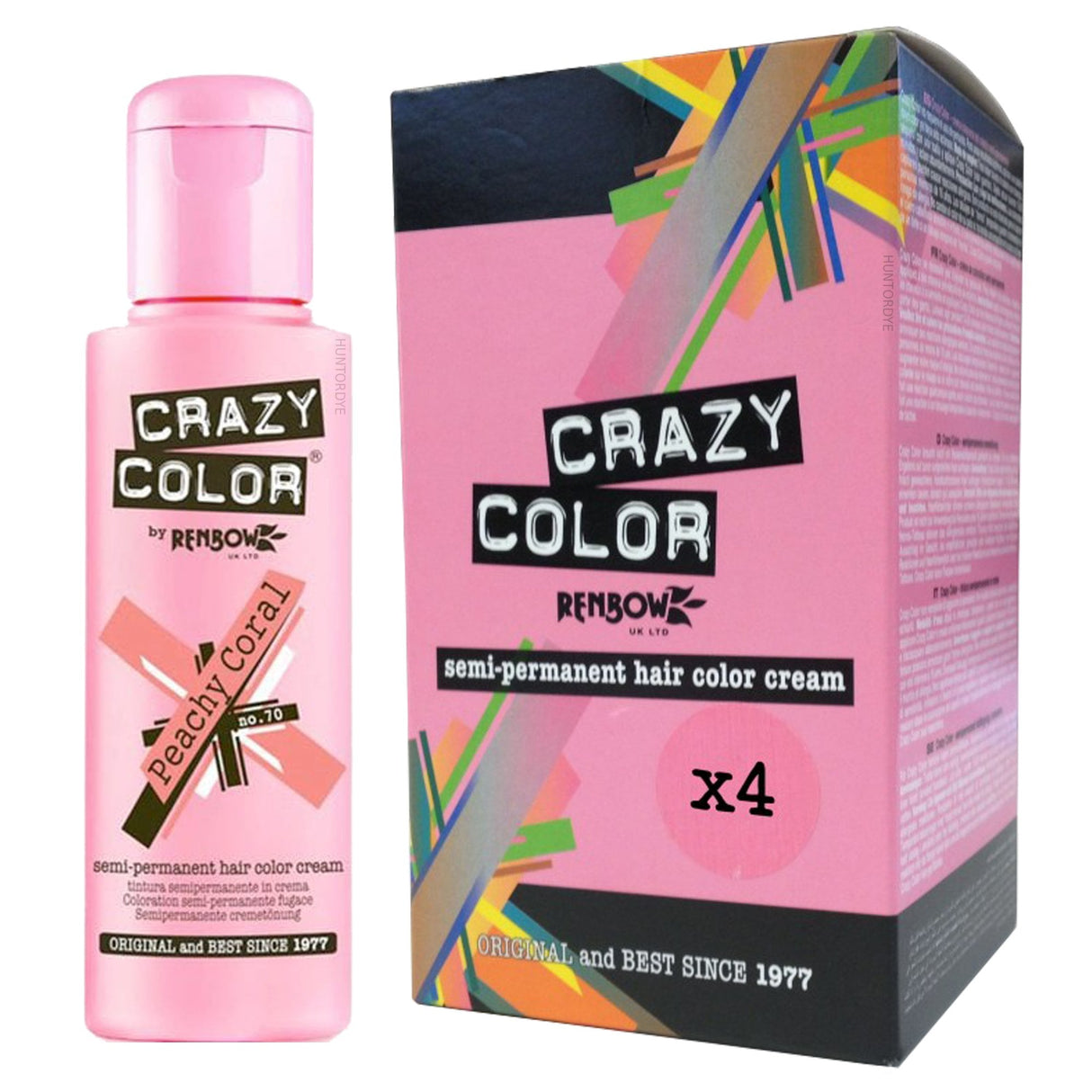 Semi Permanent Hair Dye - Peachy Coral (4x 100ml)