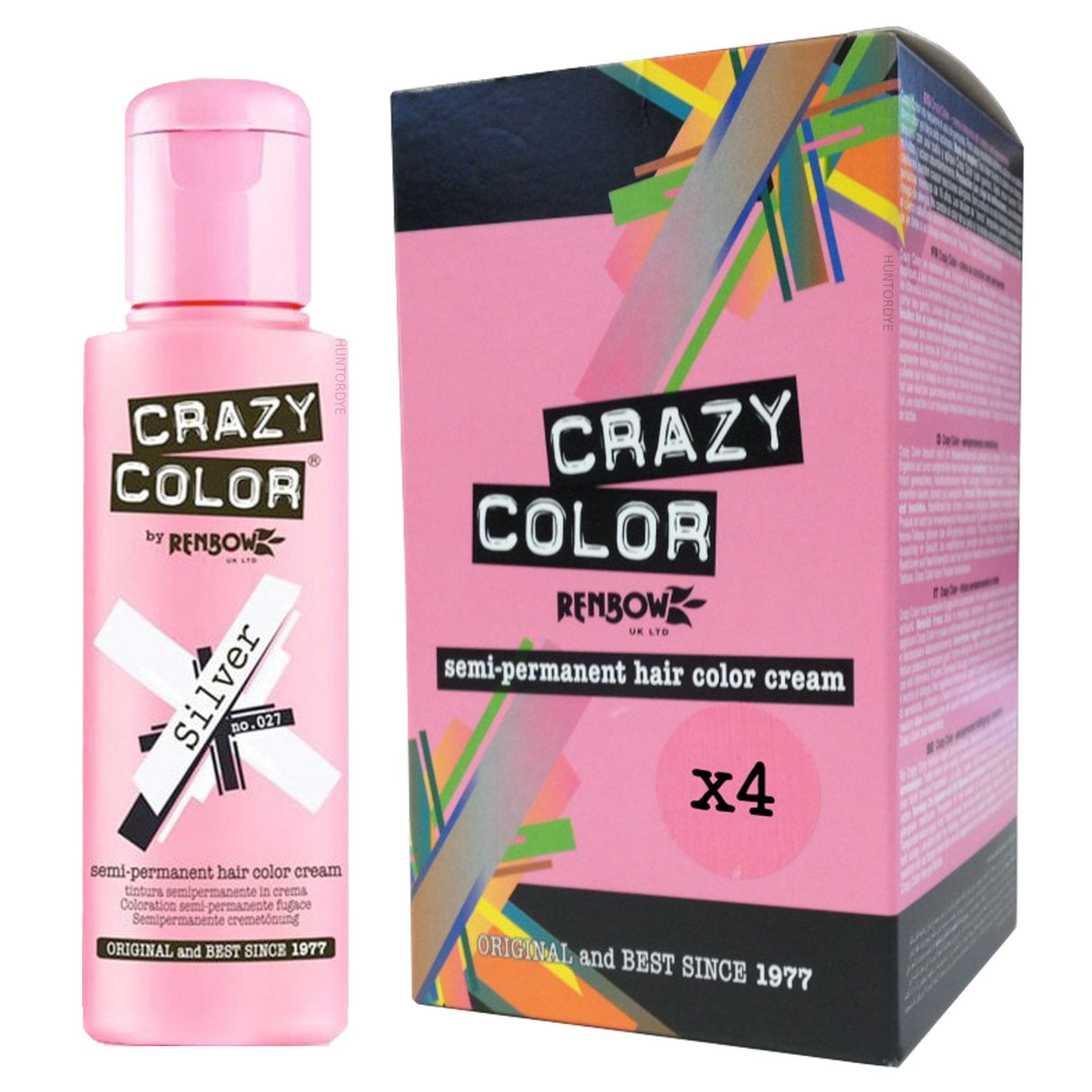 Semi Permanent Hair Dye - Silver (4x 100ml)