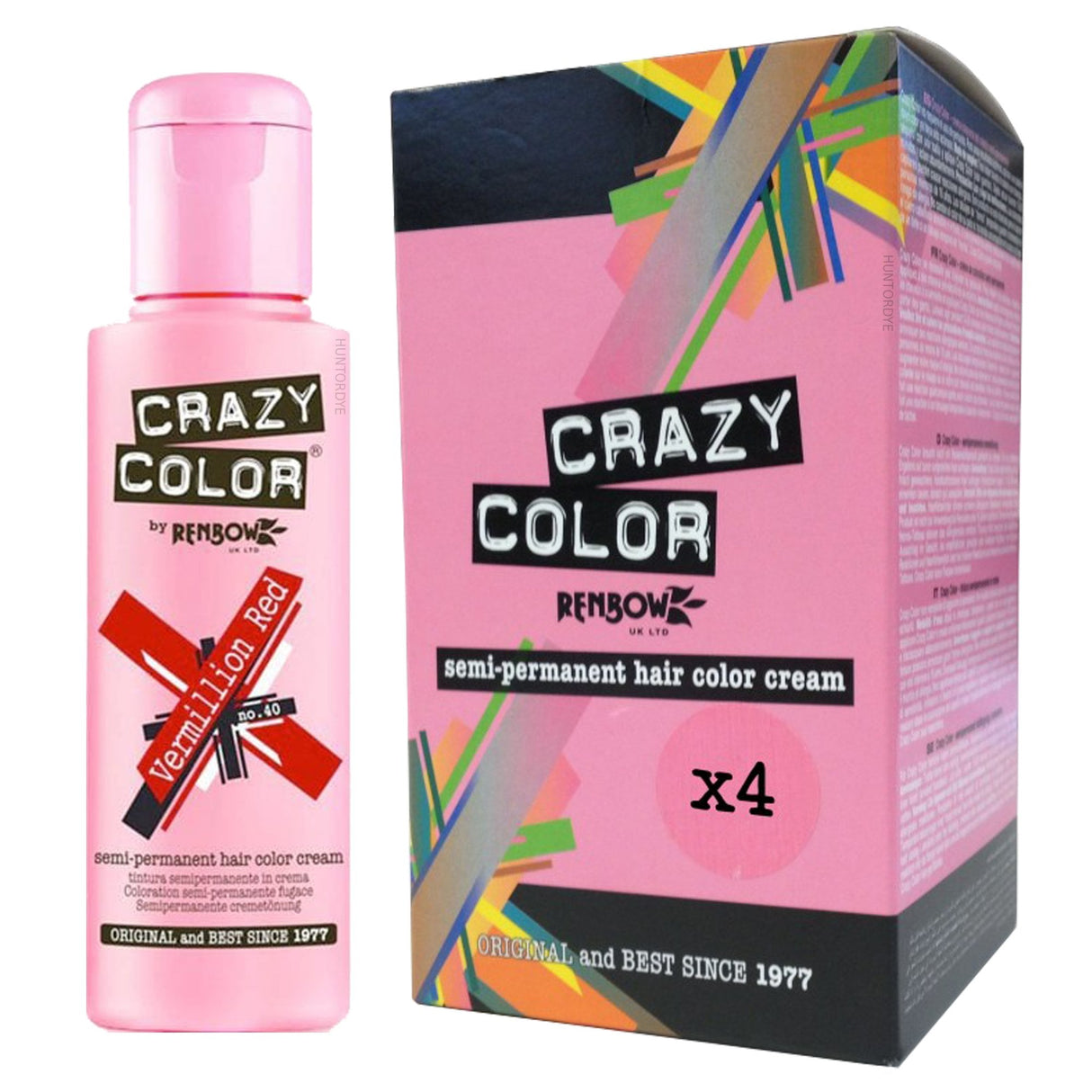 Semi Permanent Hair Dye - Vermillion Red (4x 100ml)