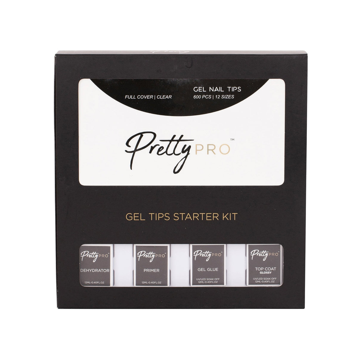 Professional Gel Tips Starter Kit - Square Short (4 x 12ml)