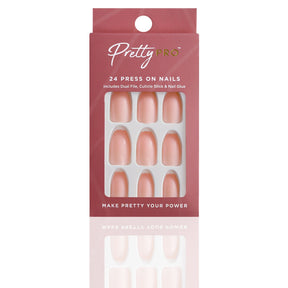 Reusable Press On False Nails - Naturally Pink (24pcs)