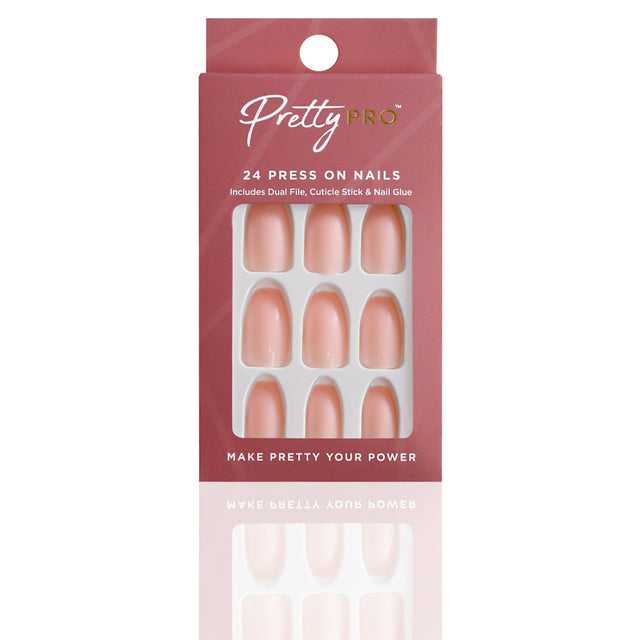 Reusable Press On False Nails - Naturally Pink (24pcs)