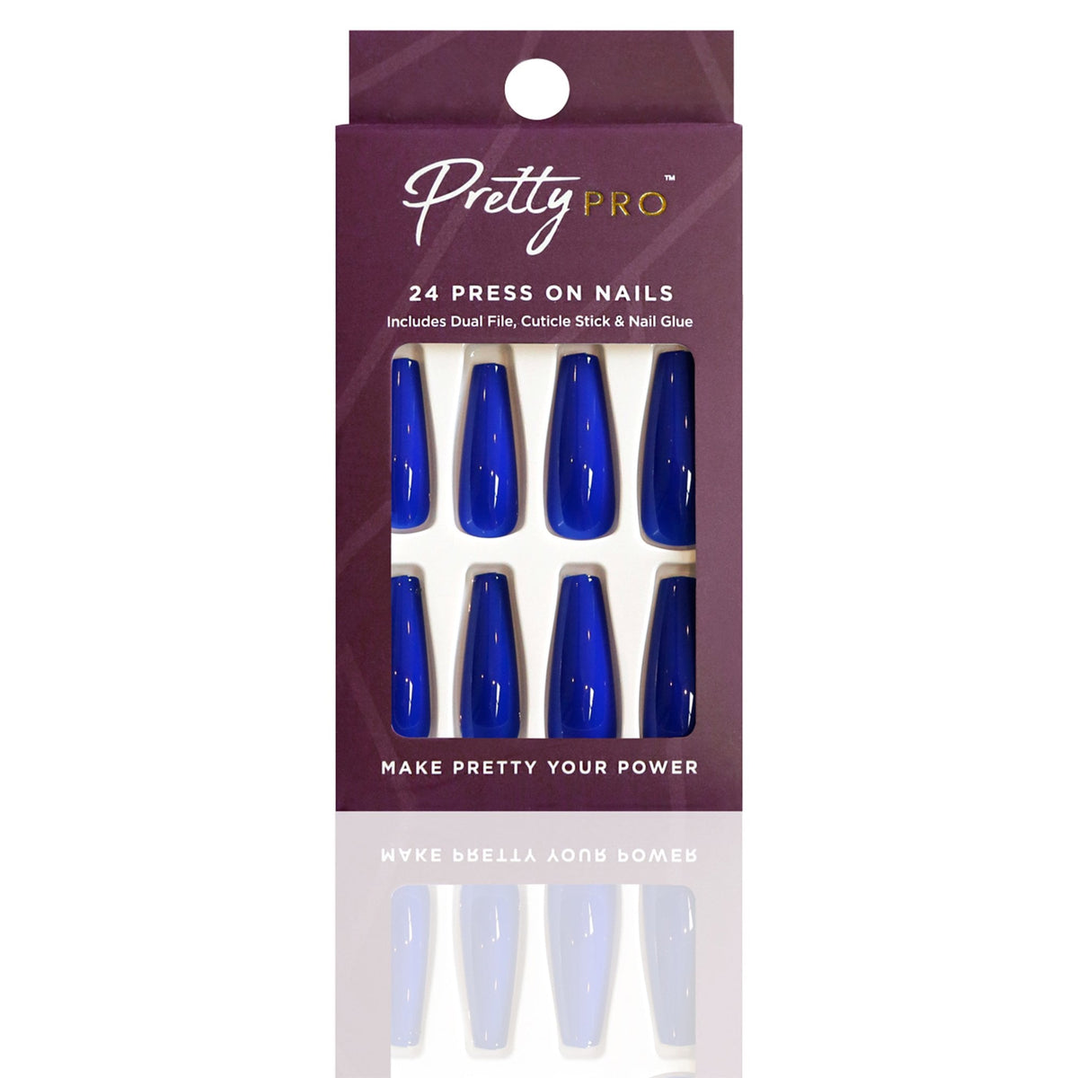 Reusable Press On False Nails - Long Time No Sea (24pcs)