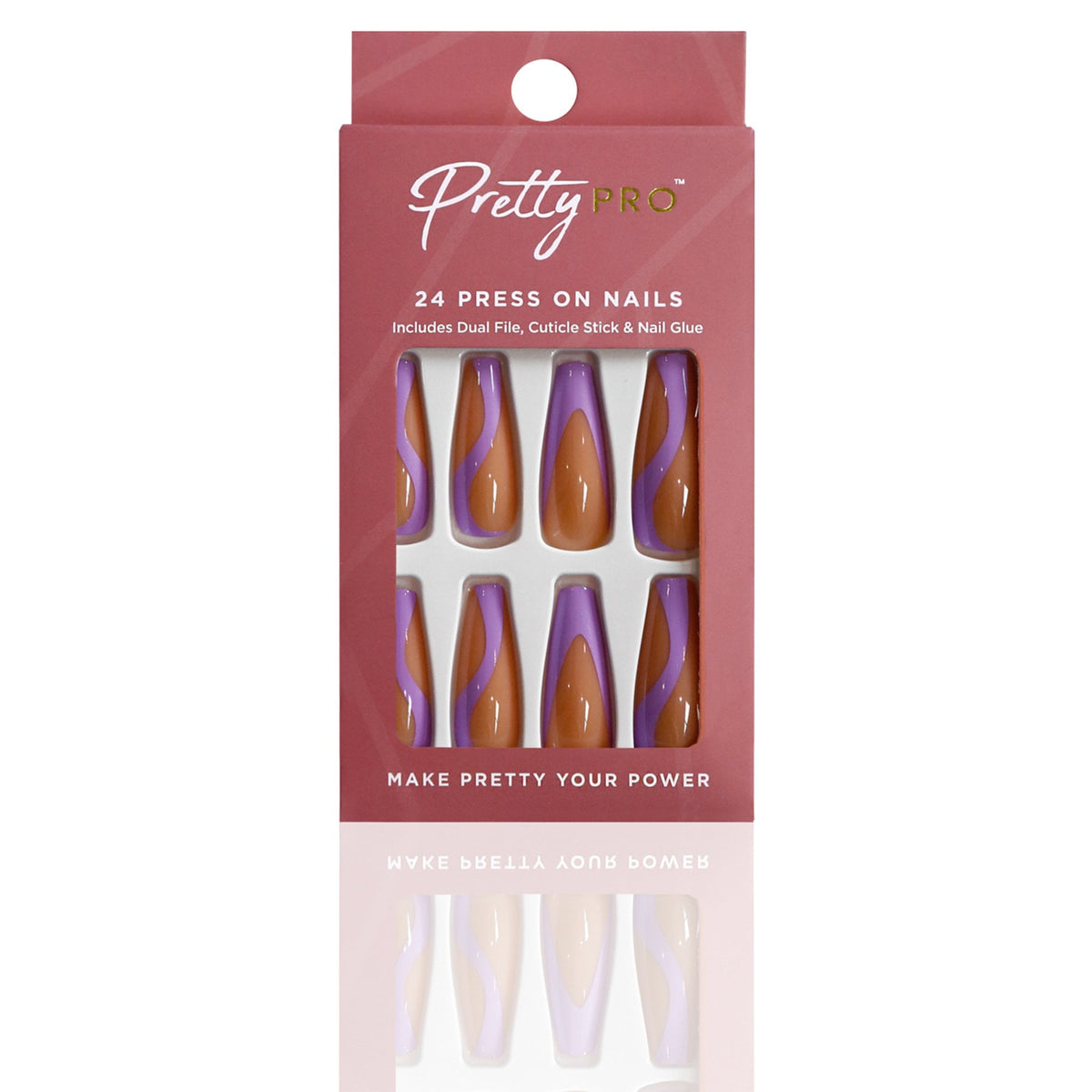 Reusable Press On False Nails - Here For A Lilac Time (24pcs)